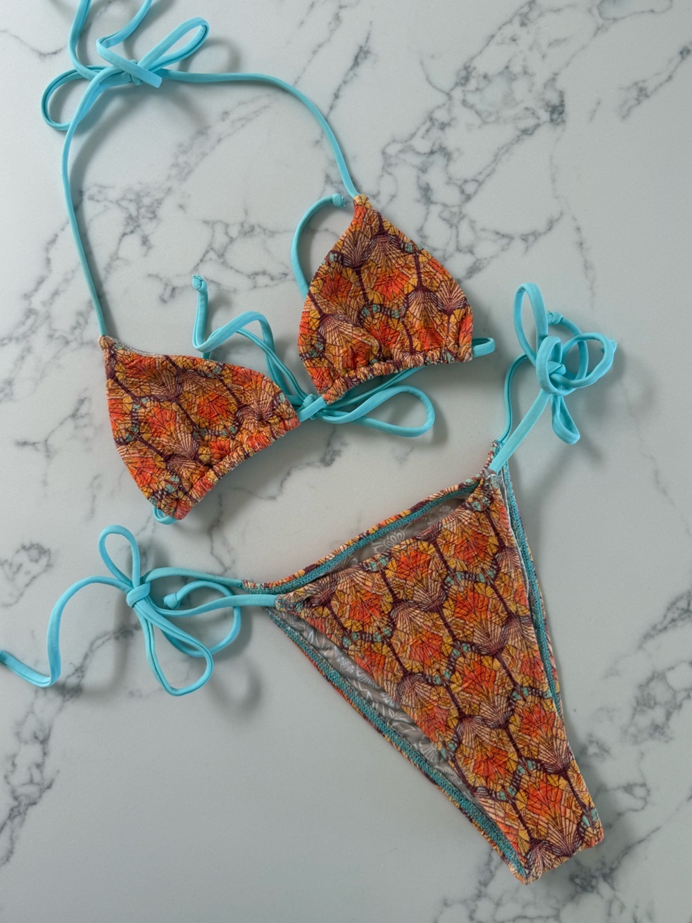 Free People Free-est Michelle Printed Bikini SET - Sahara Dive Deco - Size Small